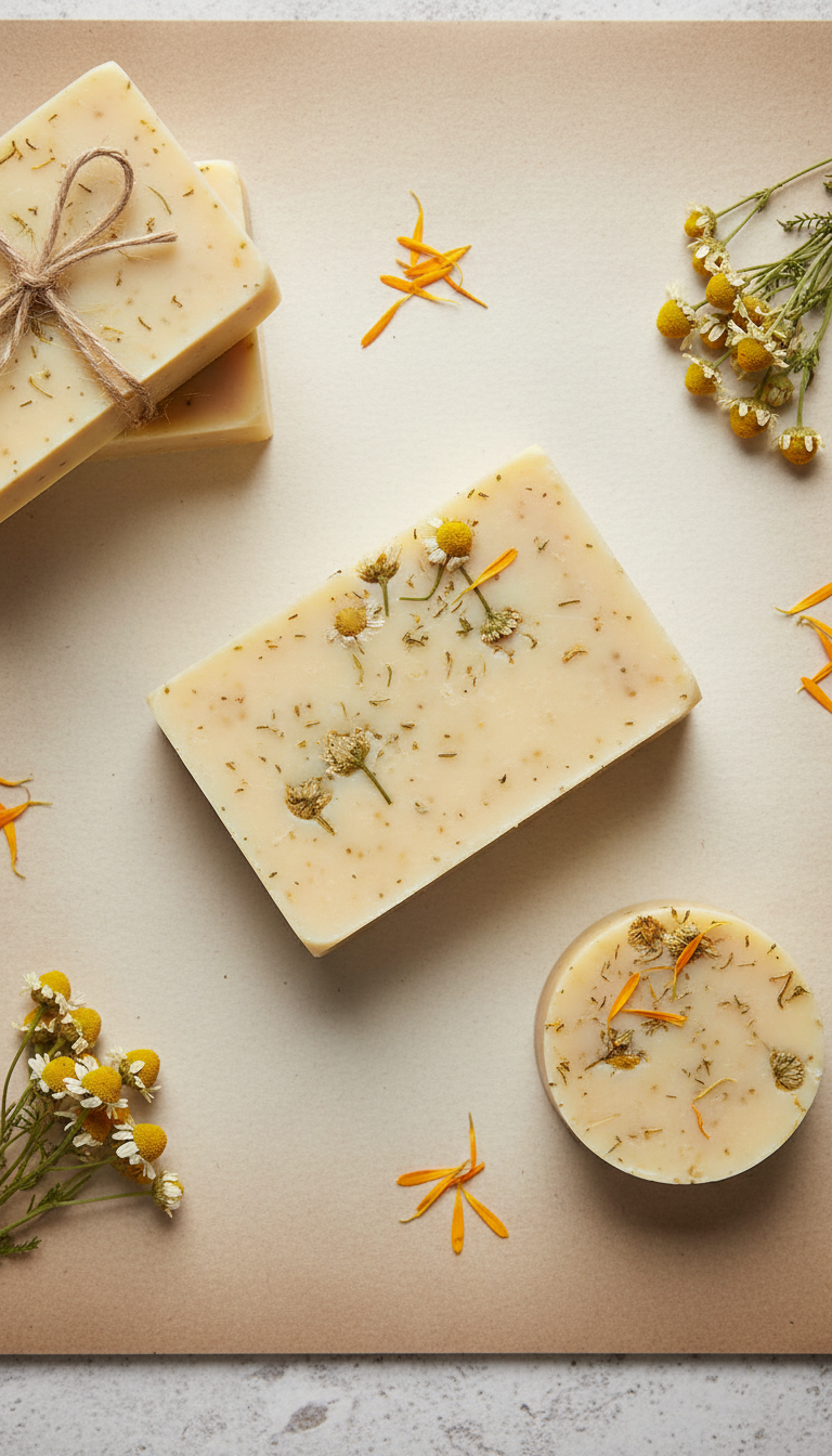 Chamomile and calendula bar soap